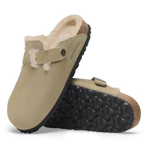 Birkenstock Suede Leather Boston Shearling